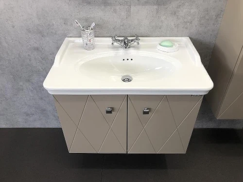 Тумба с раковиной Comforty Кремона 80 00-00001040 подвесная Латте