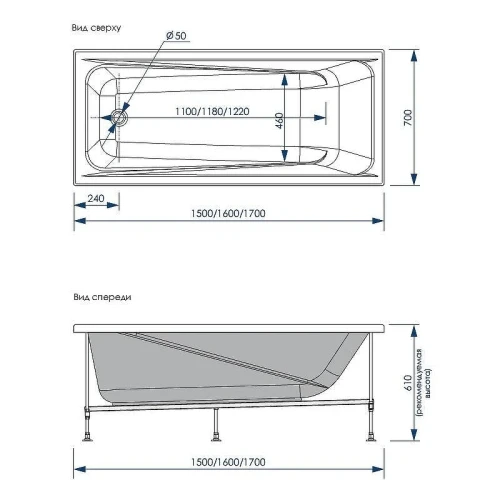 Акриловая ванна Loranto Calgary 150х70 CS00063293 цвет Белый