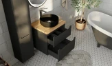 Тумба под раковину Jorno Wood 60 wood.01.60/P/GR подвесная Серая МДФ / ЛДСП