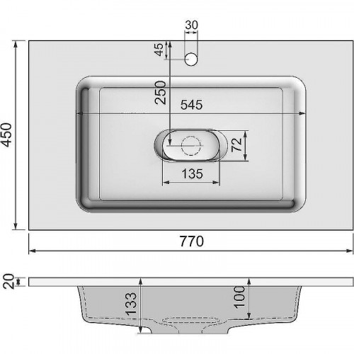 Раковина Jorno Modul 80 Mol.08.80/W Белая