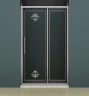 Душевая дверь Cezares Retro 110 RETRO-BF-1-110-PP-Cr профиль Хром стекло матовое с прозрачным рисунком