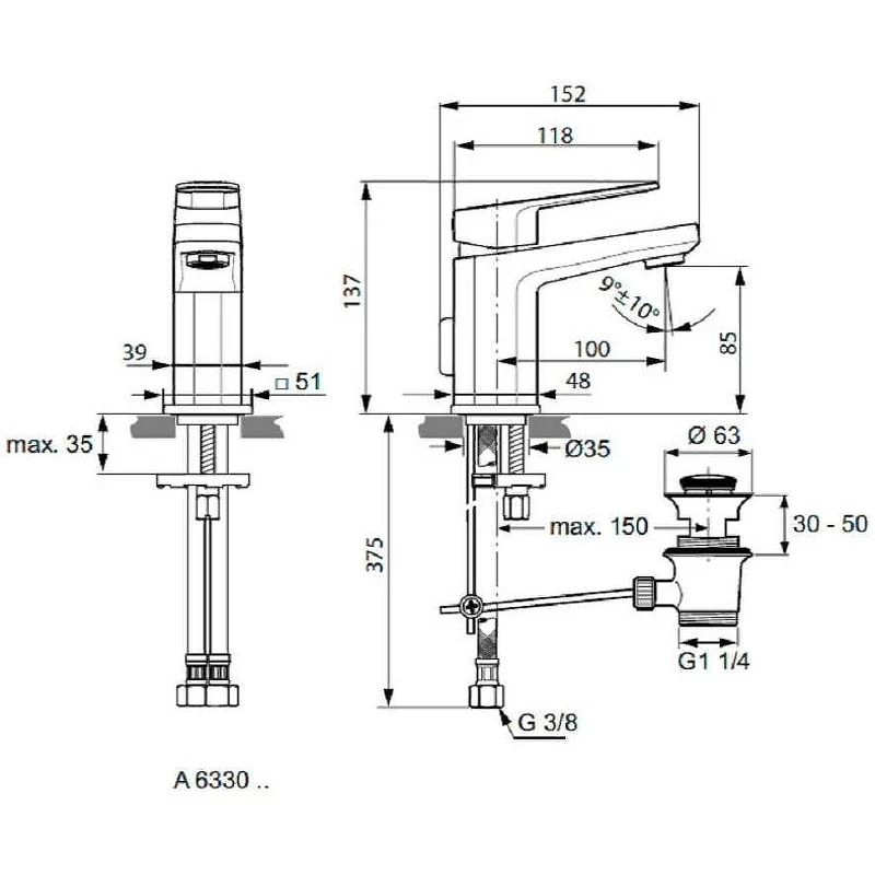 Смеситель для раковины Ideal Standard Tonic II A6330AA