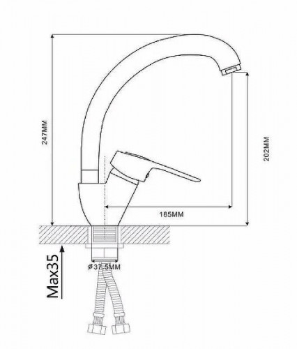 Смеситель для кухни Ekko E41105 Хром