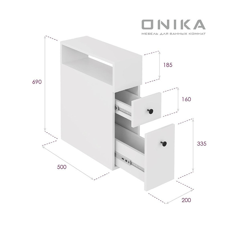 Тумба Onika Кроун 20 402001 цвет Белый