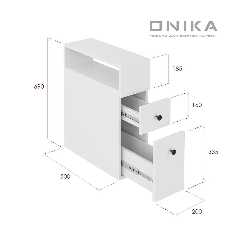 Тумба Onika Кроун 20 402001 цвет Белый