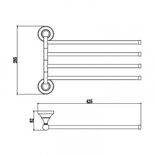 Полотенцедержатель Savol S-06804A поворотный цвет Хром