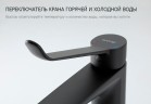Смеситель для раковины Gappo G21-6 G1021-6 Черный матовый латунь