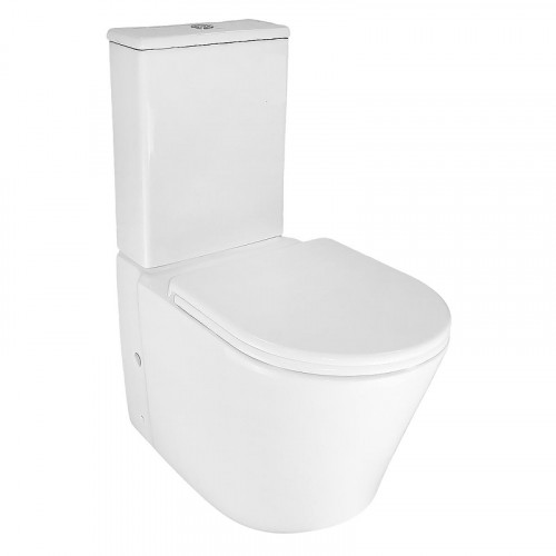Унитаз компакт Azario Lander AZ-1299A цвет Белый с сиденьем Микролифт