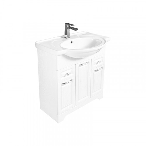 Тумба под раковину Stella Polar Кармела 75 SP-00001992 цвет Белое серебро