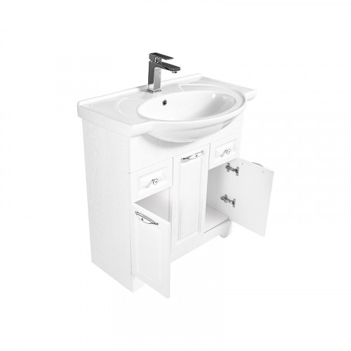 Тумба под раковину Stella Polar Кармела 75 SP-00001992 цвет Белое серебро