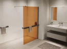 Душевая перегородка Vincea Walk in 90 VSW-1HR900GSGM профиль цвет Вороненая сталь стекло янтарь