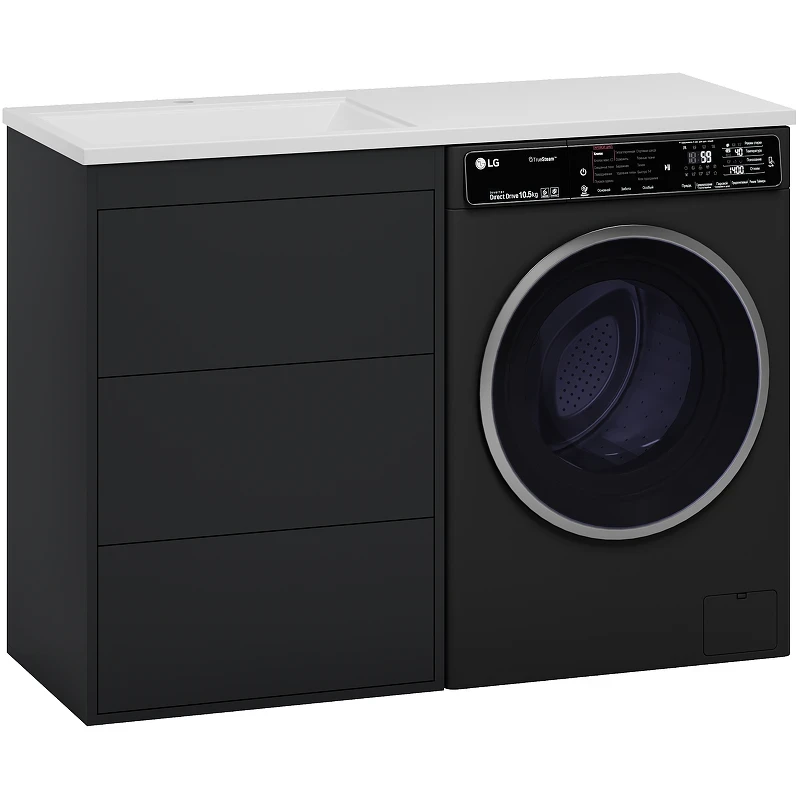 Тумба под раковину Brevita Grafit 120 GRA-01060-013Я Графит матовый МДФ / ЛДСП