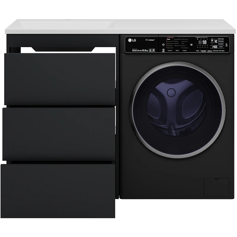 Тумба под раковину Brevita Grafit 120 GRA-01060-013Я Графит матовый МДФ / ЛДСП