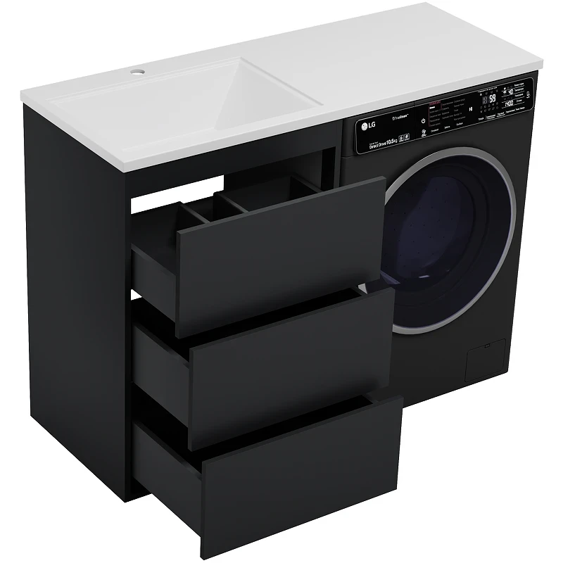 Тумба под раковину Brevita Grafit 120 GRA-01060-013Я Графит матовый МДФ / ЛДСП