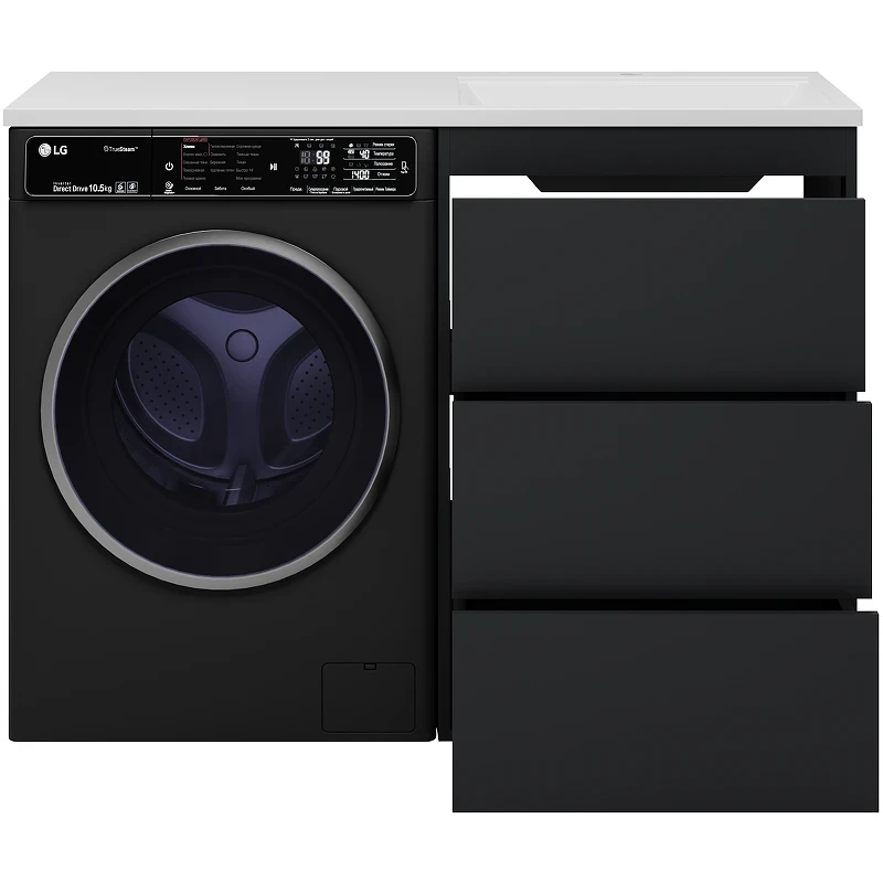 Тумба под раковину Brevita Grafit 120 GRA-01060-013Я Графит матовый МДФ / ЛДСП
