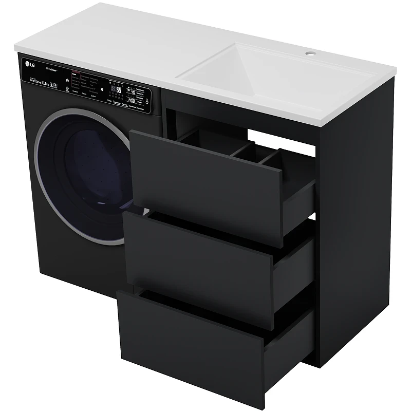 Тумба под раковину Brevita Grafit 120 GRA-01060-013Я Графит матовый МДФ / ЛДСП