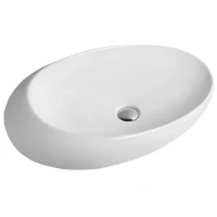 Раковина CeramaLux 59 78255 Белая фаянс накладная