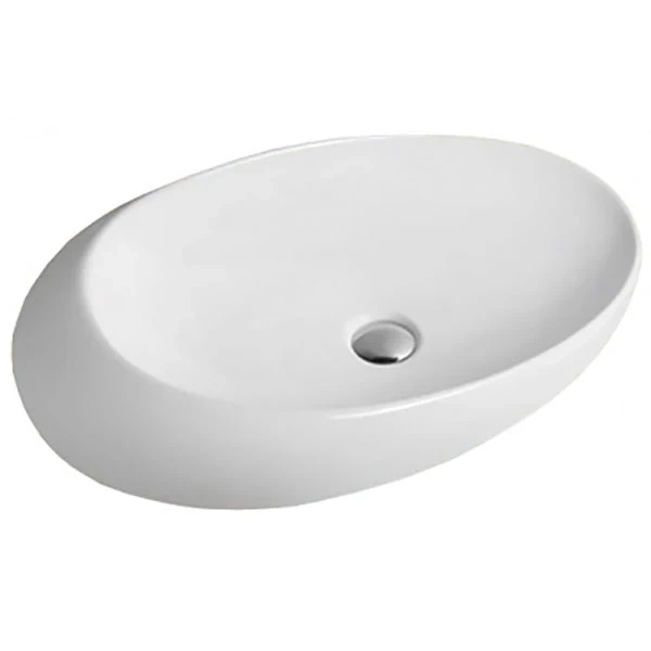 Раковина CeramaLux 59 78255 Белая фаянс накладная