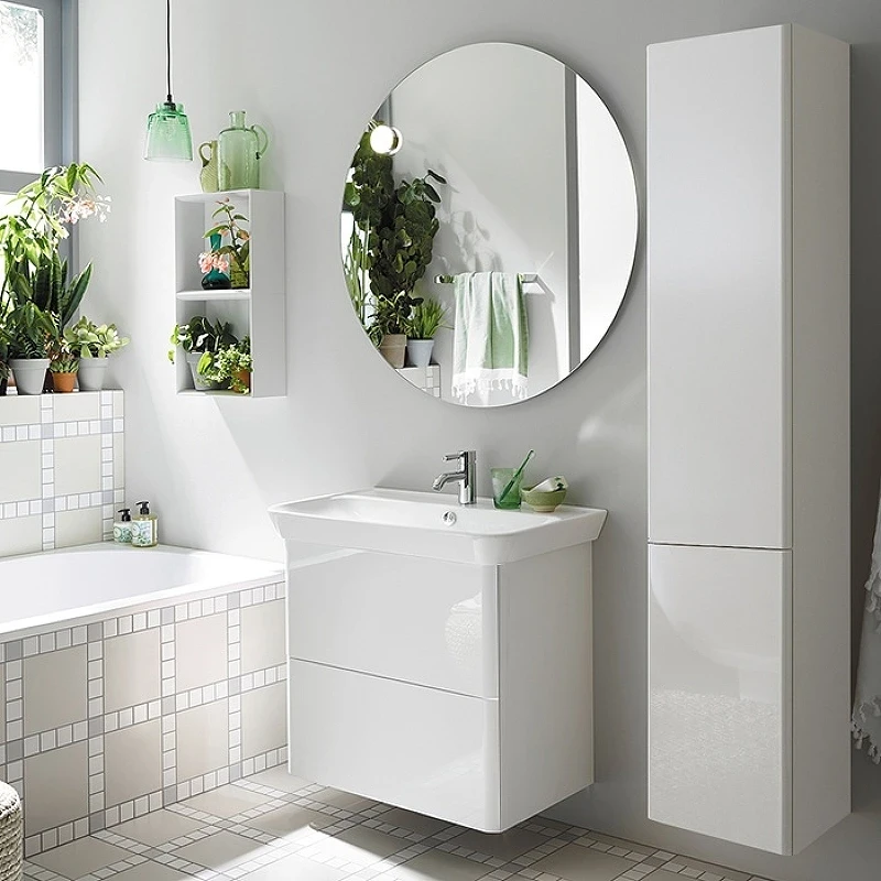 Тумба с раковиной Burgbad Iveo 80 SFEN080F2833G0161C0001*1 подвесная Белая глянцевая