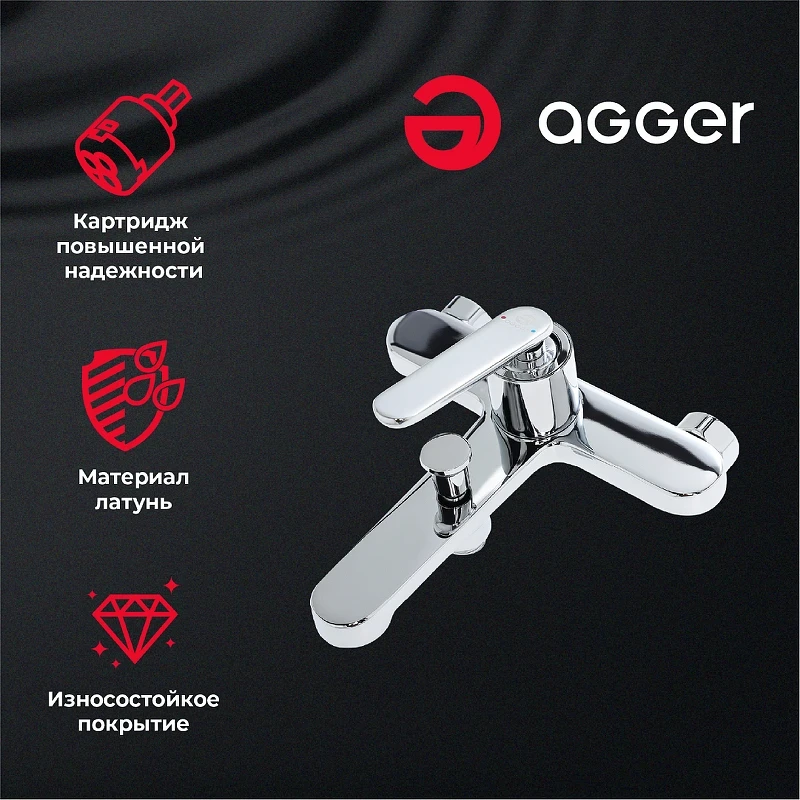 Душевая система Agger A2695000 Хром латунь на стену