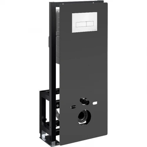 Инсталляция WasserKRAFT Glan 66TLT.010.ME.BL.WH03 для унитаза Черное стекло с Белой клавишей смыва