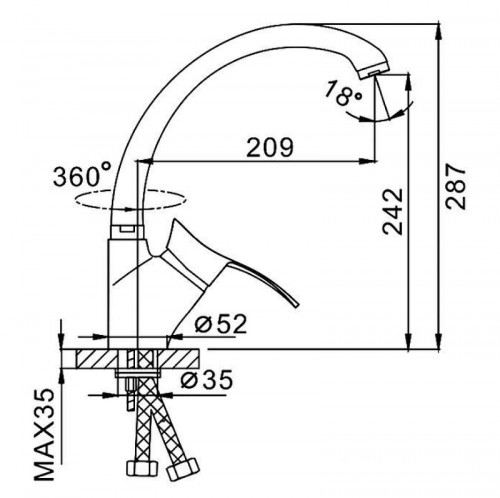 Смеситель для кухни Frap H01 F4101 Хром