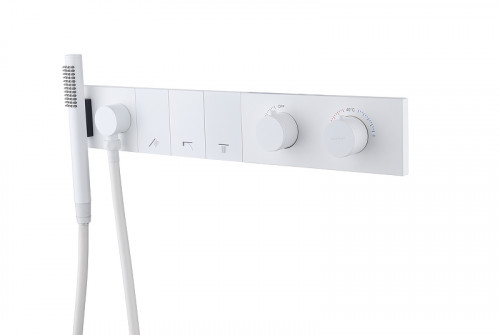 Смеситель для душа Boheme Zodiac 133-SYS-MW с термостатом цвет Белый матовый