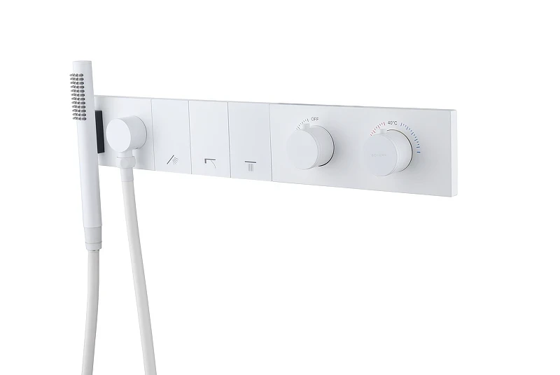 Смеситель для душа Boheme Zodiac 133-SYS-MW с термостатом цвет Белый матовый