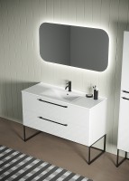 Тумба с раковиной SanVit Сити 120 ksity120 в цвете Ral подвесная Белая глянцевая МДФ / ЛДСП