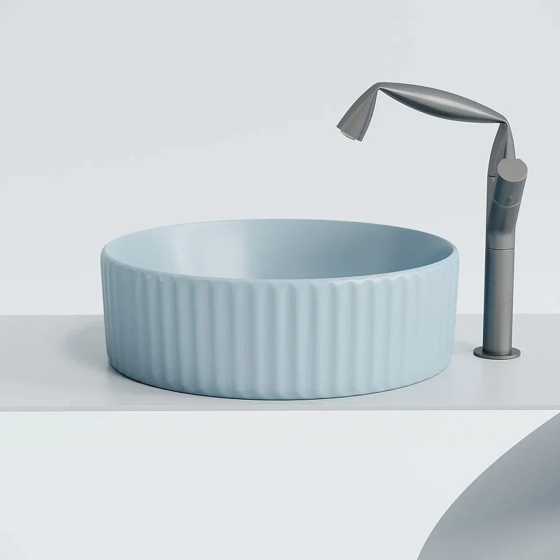 Раковина-чаша Ceramicanova Element 36 CN6057ML Голубая матовая фарфор накладная