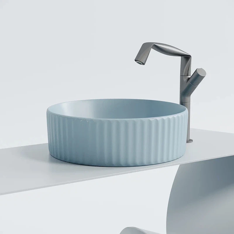 Раковина-чаша Ceramicanova Element 36 CN6057ML Голубая матовая фарфор накладная