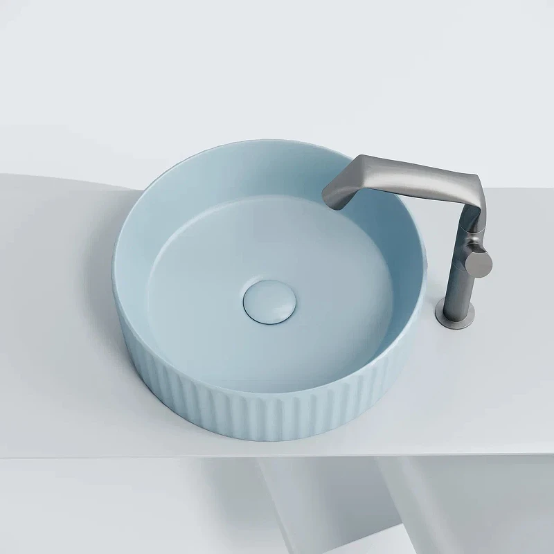 Раковина-чаша Ceramicanova Element 36 CN6057ML Голубая матовая фарфор накладная