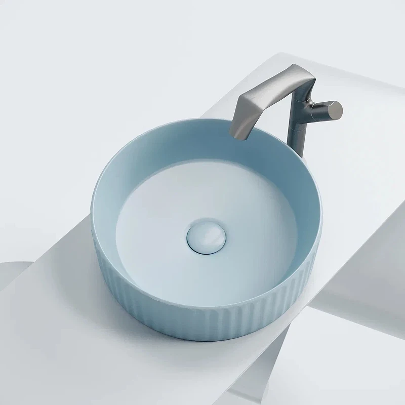Раковина-чаша Ceramicanova Element 36 CN6057ML Голубая матовая фарфор накладная