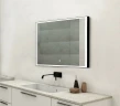 Зеркало Art&Max Arezzo AM-Are-1200-800-DS-FC-H-Nero с подсветкой с сенсорным выключателем Черное стекло