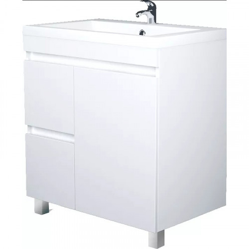 Тумба под раковину 1MarKa Cube 75Н У79532 Белый глянец МДФ / ЛДСП