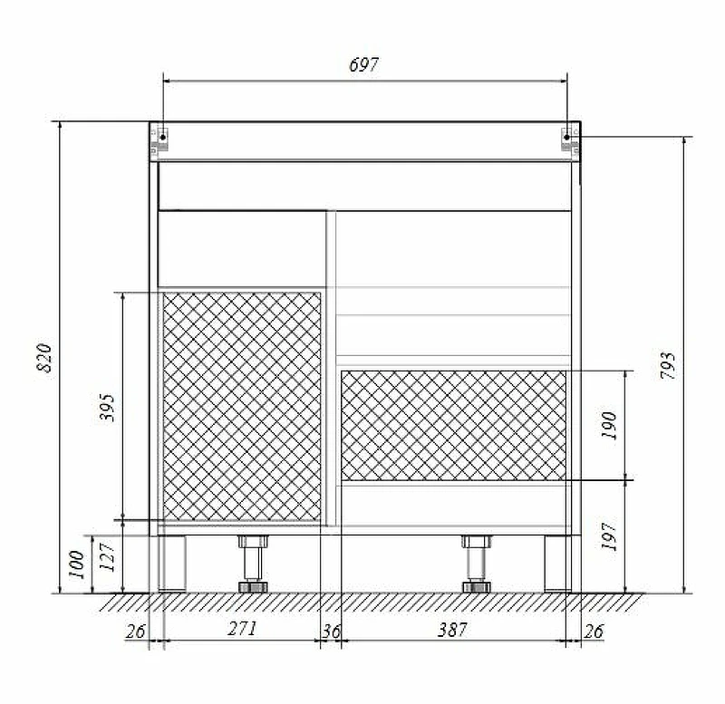 Тумба под раковину 1MarKa Cube 75Н У79532 Белый глянец МДФ / ЛДСП