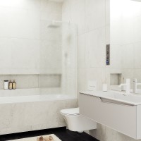 Шторка на ванну Maybah Glass MGV-95-1у 900x1400 в узком профиле Белый стекло сатиновое
