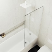 Шторка на ванну Maybah Glass MGV-95-1у 900x1400 в узком профиле Белый стекло сатиновое