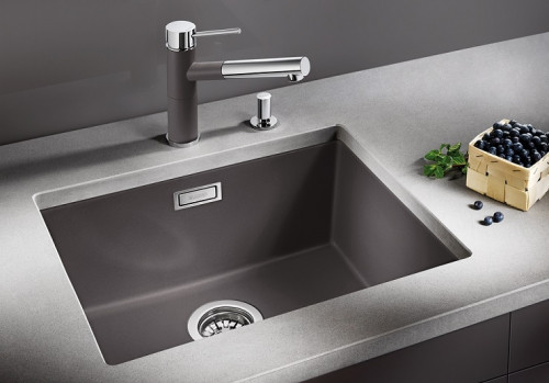 Кухонная мойка Blanco Rotan 500-U 526098 Черная искусственный камень (литьевой мрамор) встраиваемый