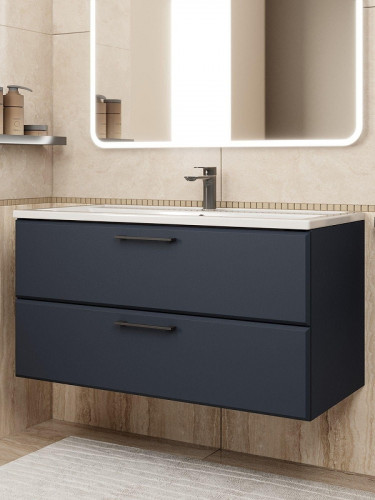 Тумба под раковину Uperwood Foster New 100 TFosterNEW100b подвесная цвет Черный матовый