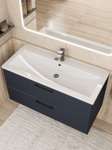 Тумба под раковину Uperwood Foster New 100 TFosterNEW100b подвесная цвет Черный матовый