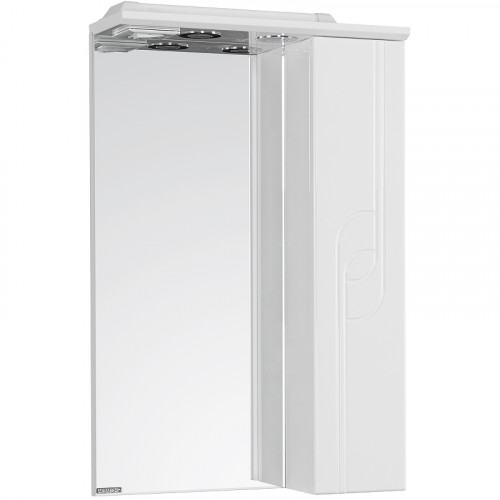 Зеркало со шкафом Aquaton Панда 50 1A007402PD01R с подсветкой Белое МДФ / ЛДСП, стекло
