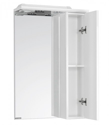 Зеркало со шкафом Aquaton Панда 50 1A007402PD01R с подсветкой Белое МДФ / ЛДСП, стекло