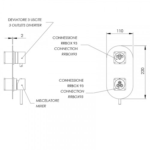 Смеситель для душа Remer X-Style X93KBNO Черный матовый латунь встраиваемый