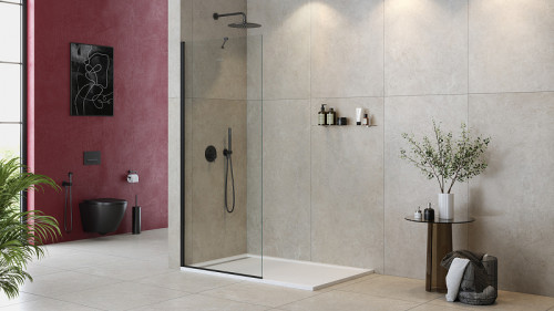 Душевая перегородка Cezares Liberta 70 LIBERTA-L-1-TB-70-C-NERO профиль Черный матовый стекло прозрачное