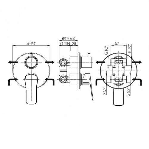 Смеситель для душа Paini Viva Style P4CR6911 Хром