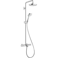 Душевая система Hansgrohe Croma Select S 27351400 с термостатом Хром Белая латунь на стену