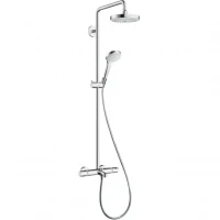 Душевая система Hansgrohe Croma Select S 27351400 с термостатом Хром Белая латунь на стену