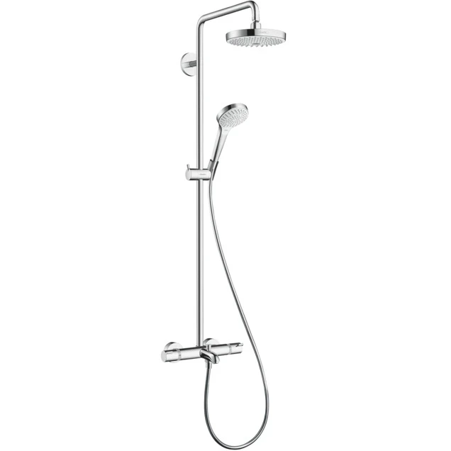 Душевая система Hansgrohe Croma Select S 27351400 с термостатом Хром Белая латунь на стену