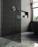 Душевая перегородка Maybah Glass MGD-681-5у 1090x1950 в узком профиле Хром матовый стекло графитовое